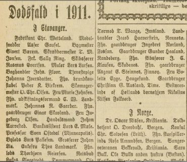 Dødsfall i 1911