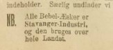 Felles annonse for forretninger i Stavanger 1912
