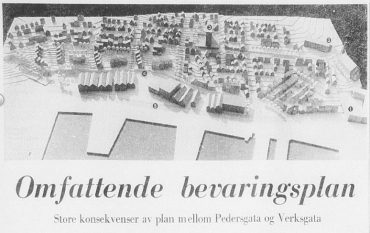 Store planer i strøket Pedersgata Verksgata i 1974